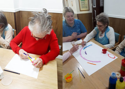 Making window rainbows at Sonya Lodge Residential Care Home 2