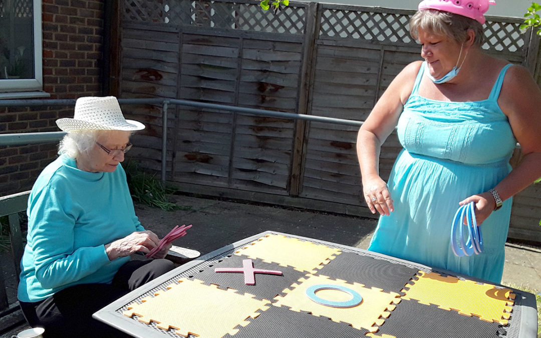 Cake decorating and giant games at Sonya Lodge Residential Care Home