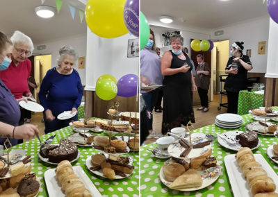 Sonya Lodge Residential Care Home's Manager residents and staff enjoying a tea party