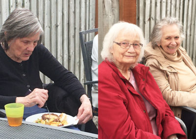 Residents at Sonya Lodge Residential Care Home enjoying a barbecue in the garden