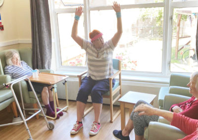 Armchair workouts at Sonya Lodge Residential Care Home