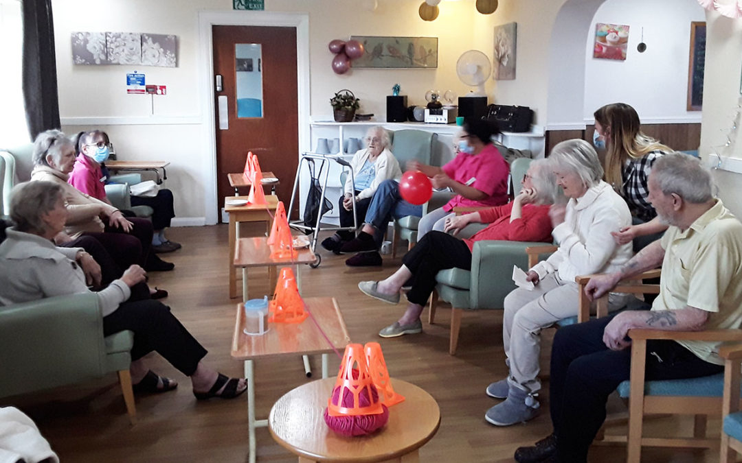 Armchair volleyball at Sonya Lodge Residential Care Home