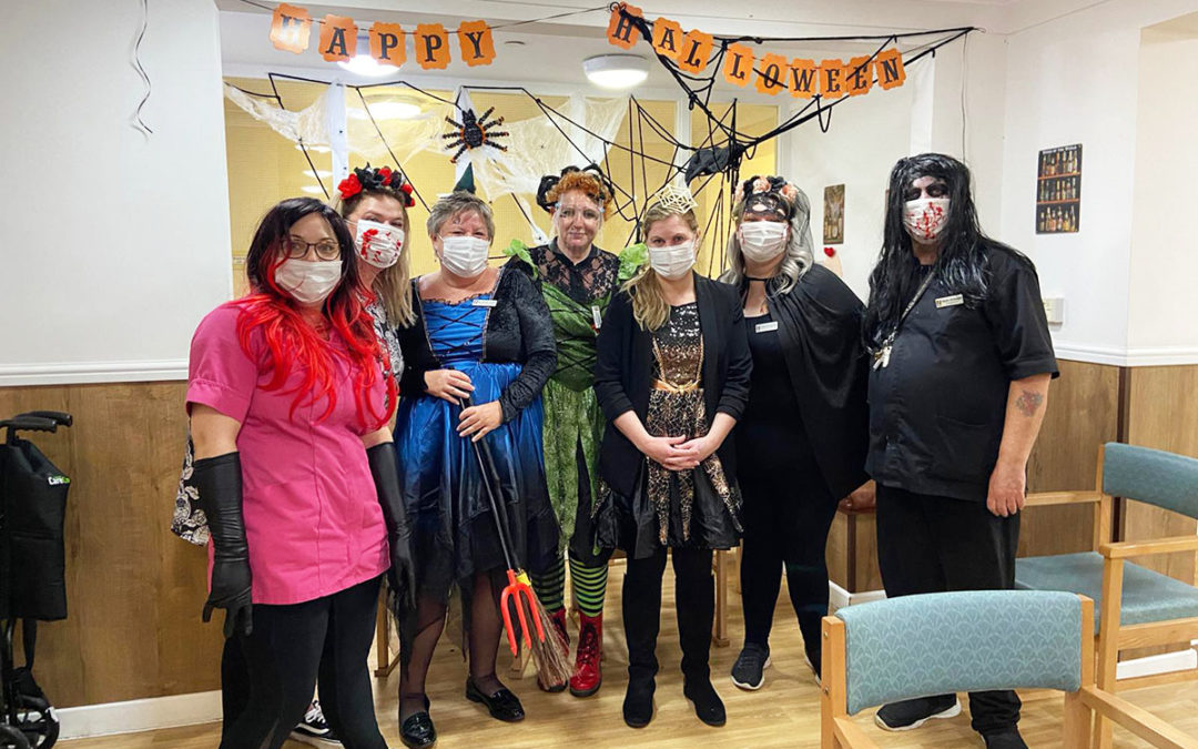 Halloween decorations and fancy dress at Sonya Lodge Residential Care Home