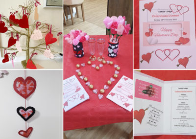 Valentine's Day decorations ere at Sonya Lodge Residential Care Home