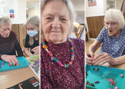 Bead crafts at Sonya Lodge Residential Care Home