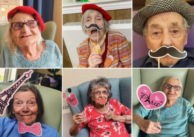 French themed selfies at Sonya Lodge Residential Care Home
