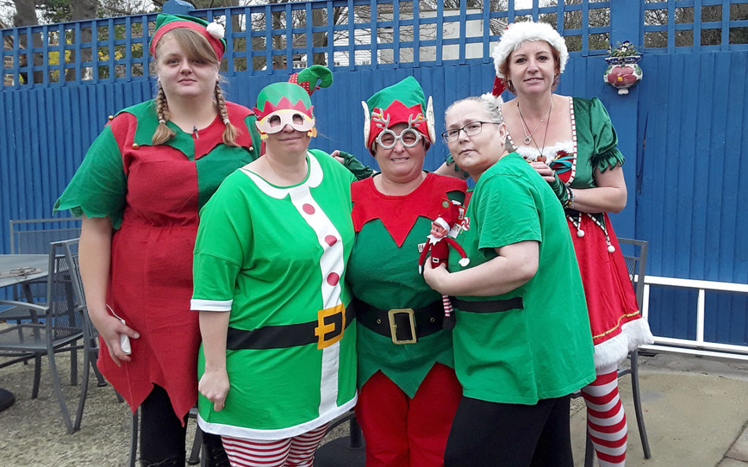 Festive elves and Christmas trees at Sonya Lodge Residential Care Home
