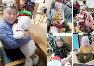 Christmas gift opening at Sonya Lodge Residential Care Home