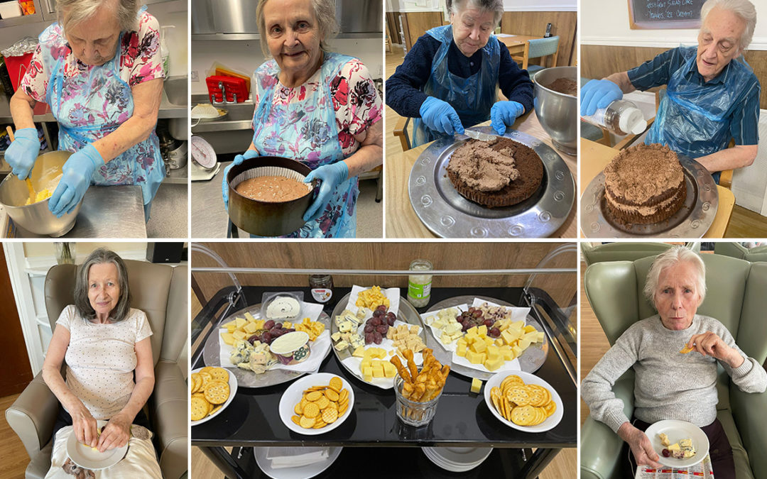Celebrating cheese and chocolate cake at Sonya Lodge Residential Care Home