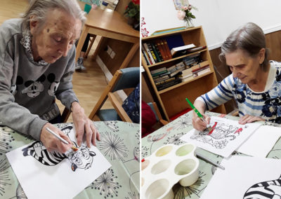Sonya Lodge Residential Care Home residents creating Chinese New Year pictures