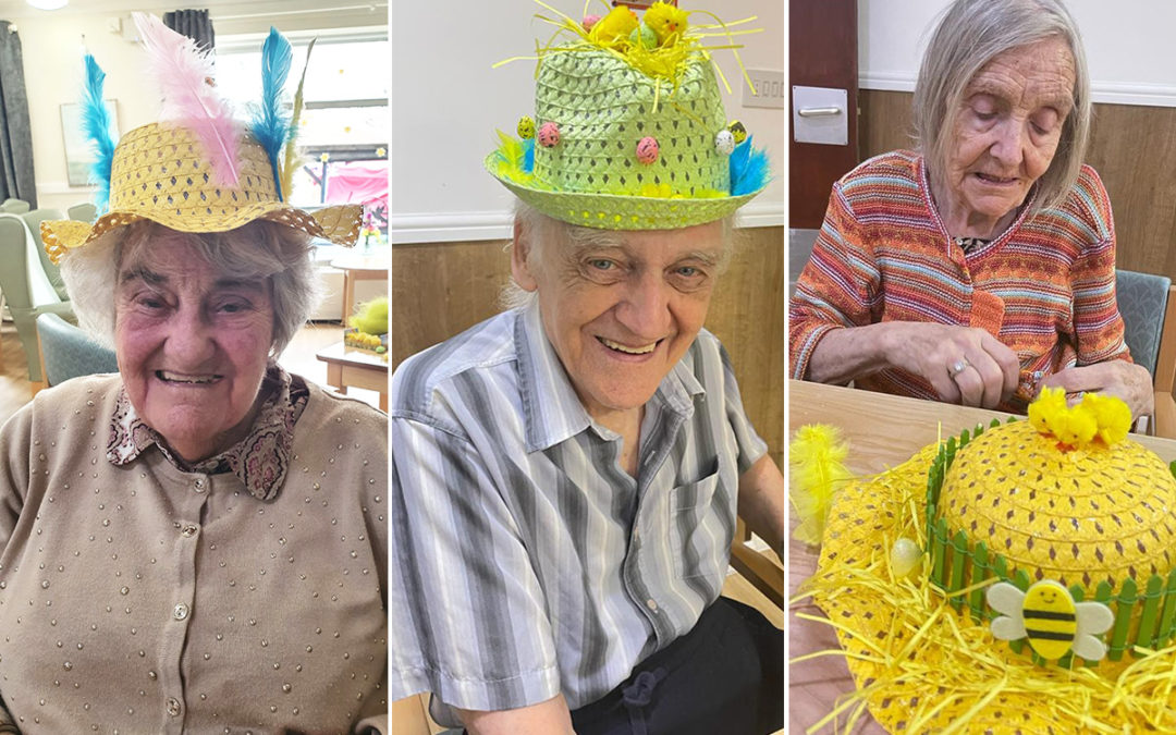 Easter bonnet arts and crafts at Sonya Lodge Residential Care Home