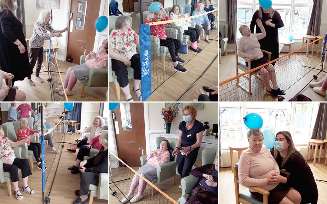 Balloon volleyball at Sonya Lodge Residential Care Home