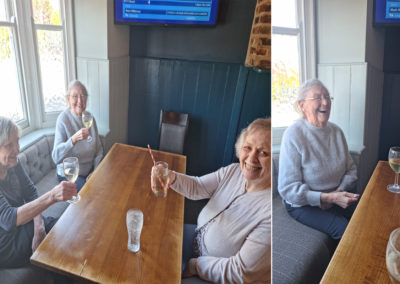 Sonya Lodge Residential Care Home residents enjoying time in a local pub