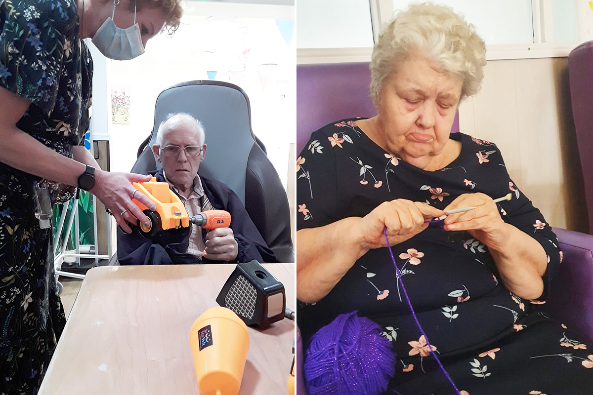 Sonya Lodge Residential Care Home residents enjoying creative activities