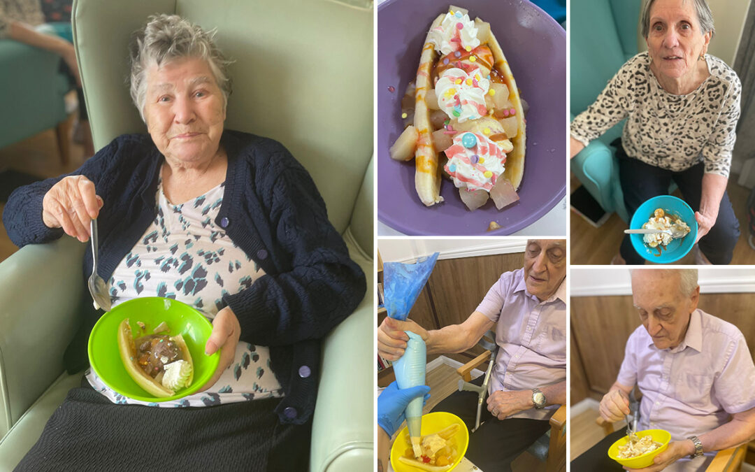 Sonya Lodge Residential Care Home residents celebrate National Banana Split Day