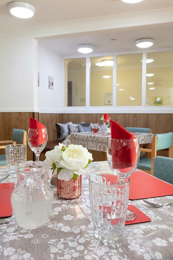 The dining room at Sonya Lodge Residential Care Home