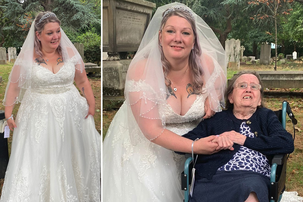 Sonya Lodge Residential Care Home staff member with a resident on her wedding day