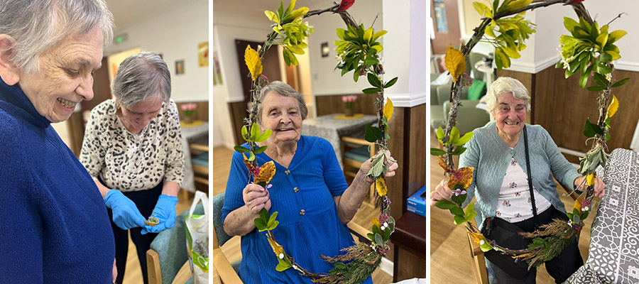 Autumn wreath making at Sonya Lodge Residential Care Home
