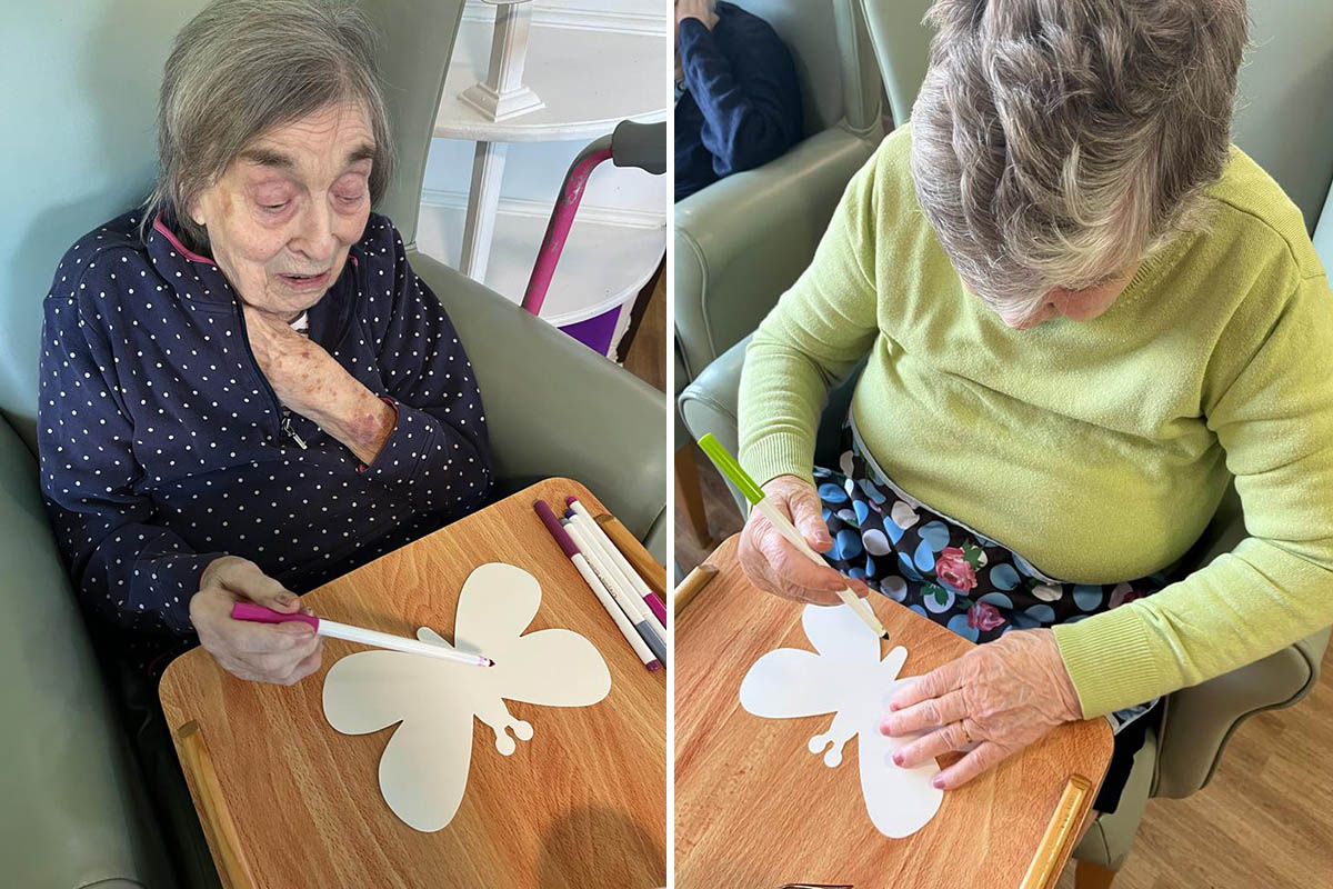 Butterfly arts and crafts at Sonya Lodge Residential Care Home
