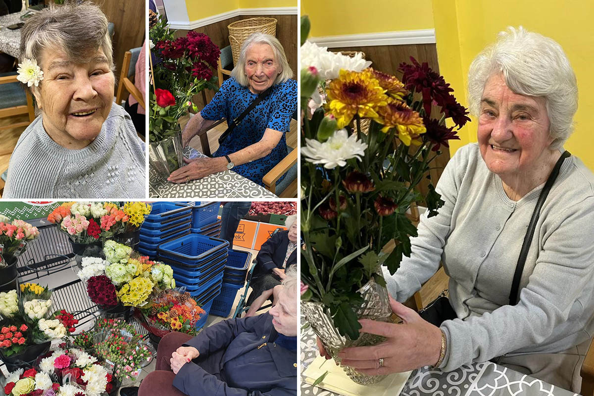 Flower arranging at Sonya Lodge Residential Care Home