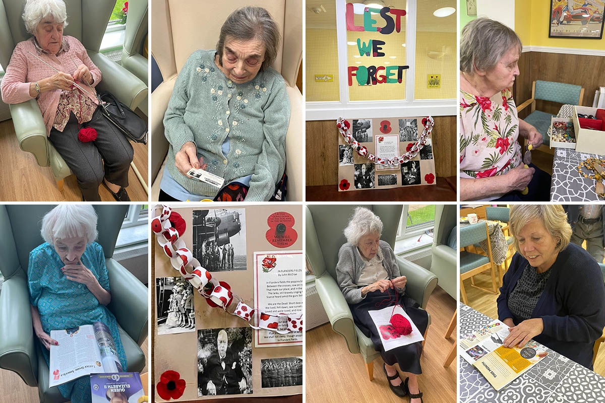 Marking Remembrance Day and reminiscing together at Sonya Lodge Residential Care Home