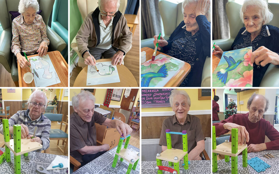 Mens club and magic painting at Sonya Lodge Residential Care Home