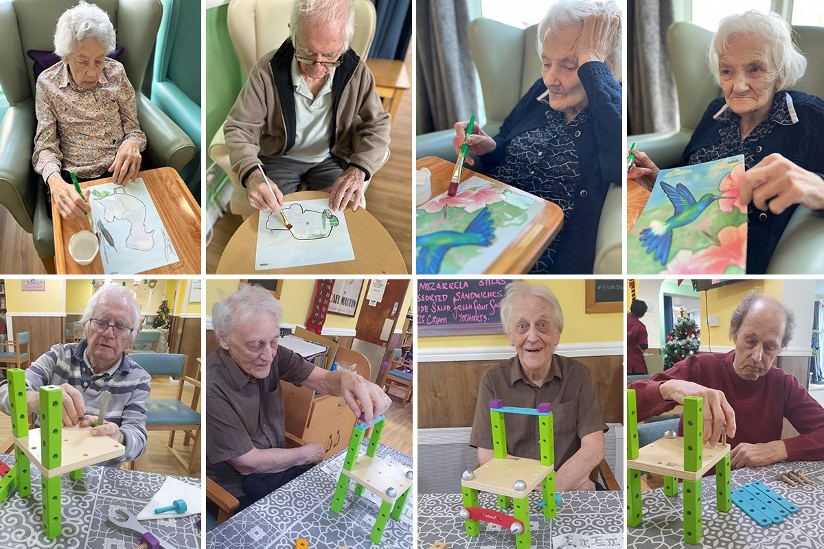 Mens club and magic painting at Sonya Lodge Residential Care Home