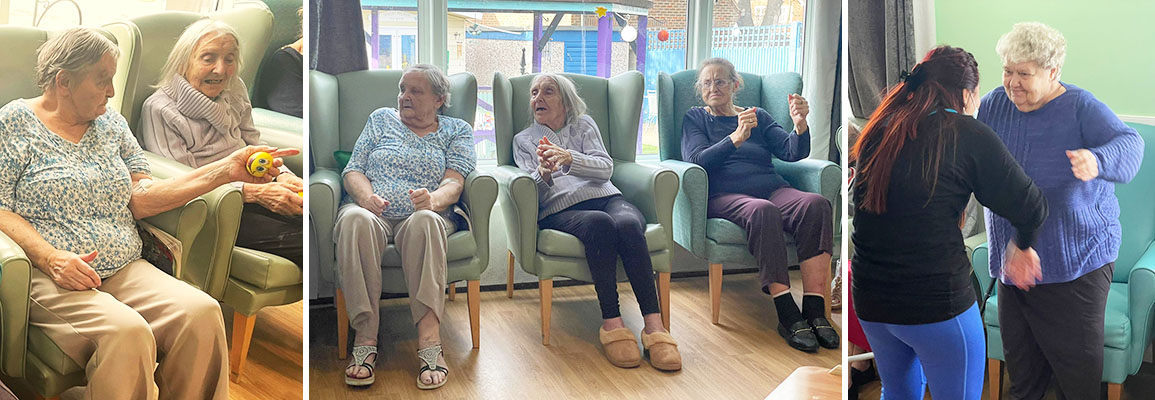 Enjoying movement and music at Sonya Lodge Residential Care Home