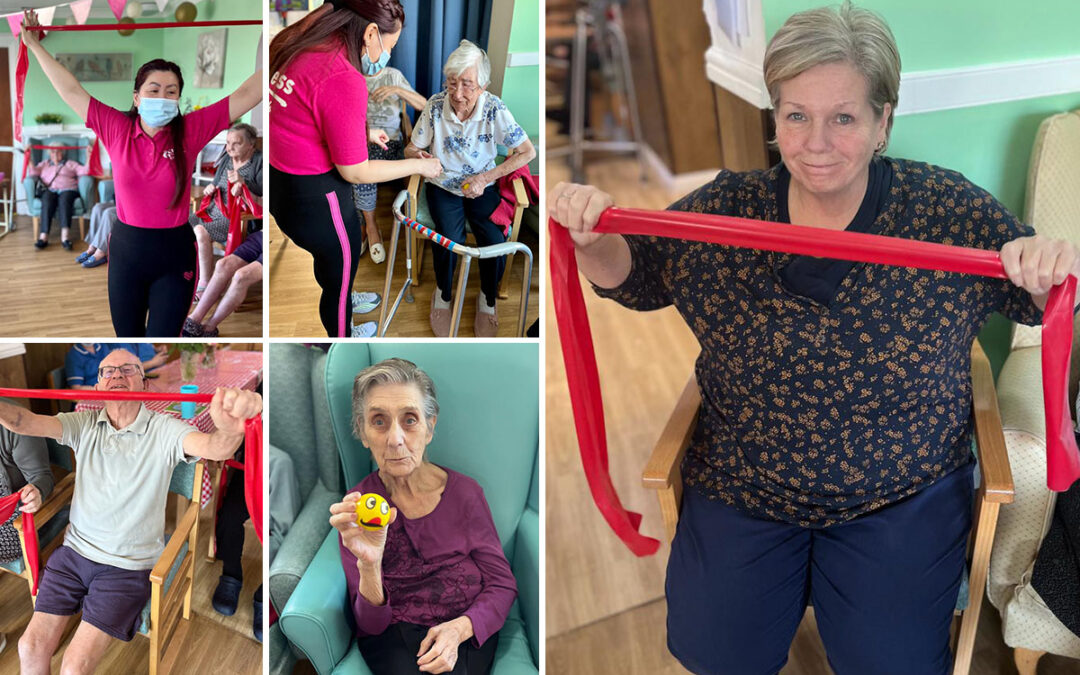 Sonya Lodge Residential Care Home residents enjoy chair fitness and a Coffee Stop