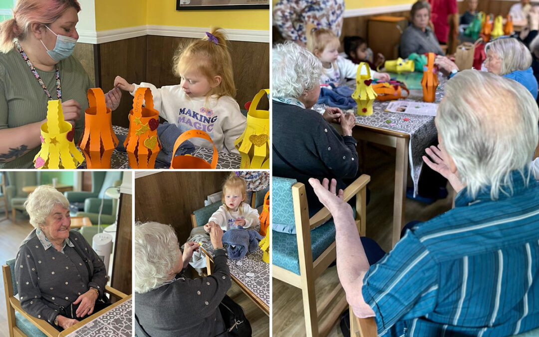 Crafting Chinese New Year lanterns at Sonya Lodge Residential Care Home