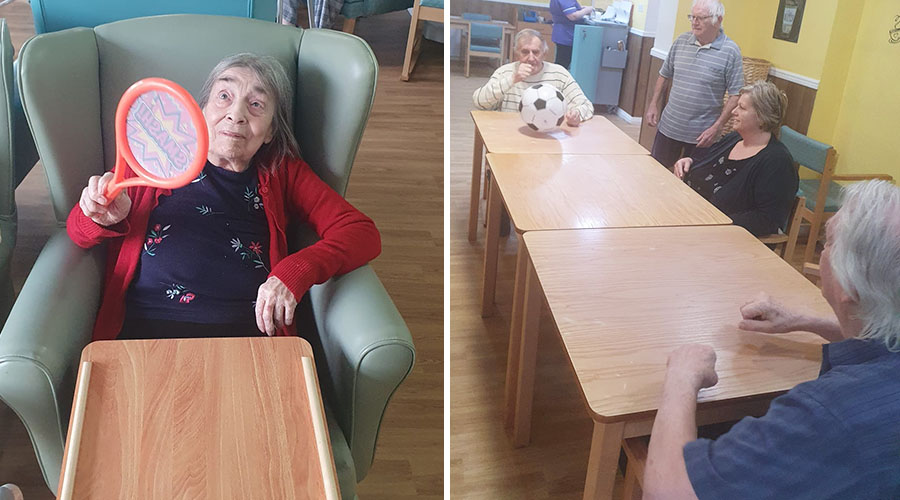 Balloon and ball games at Sonya Lodge Residential Care Home