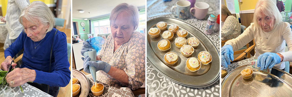 Flower arranging and cake making at Sonya Lodge Residential Care Home