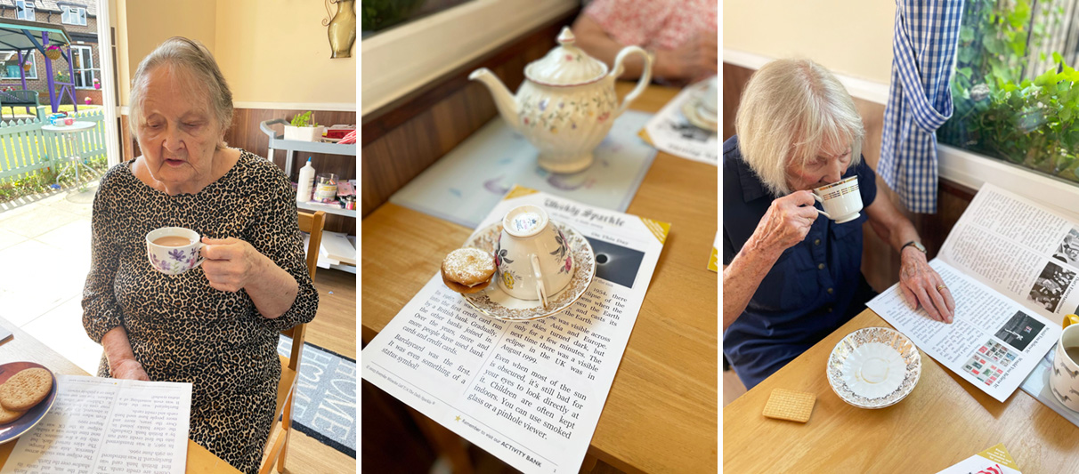 Tea, biscuits and The Daily Sparkle at Sonya Lodge Residential Care Home
