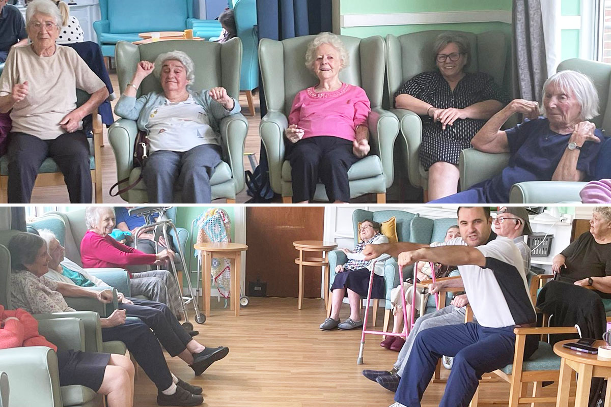 Action packed chair fitness at Sonya Lodge Residential Care Home