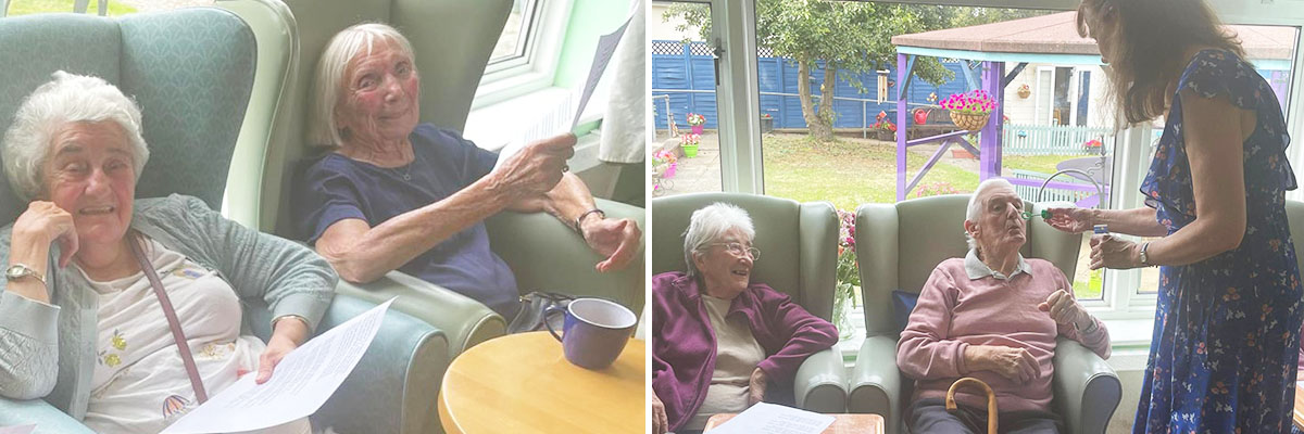 Sonya Lodge Residential Care Home residents sharing an in-house church service 