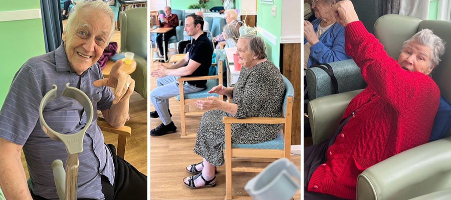 Seated exercises with Alex at Sonya Lodge Residential Care Home