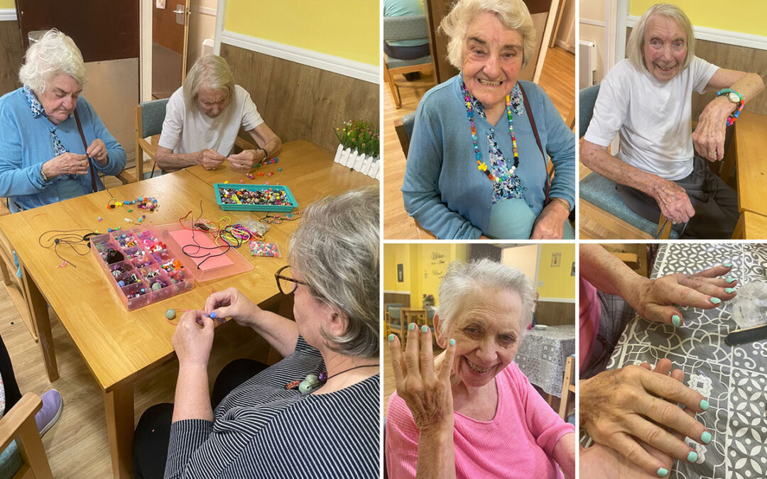 Sonya Lodge Residential Care Home residents enjoy some pampering and jewellery making
