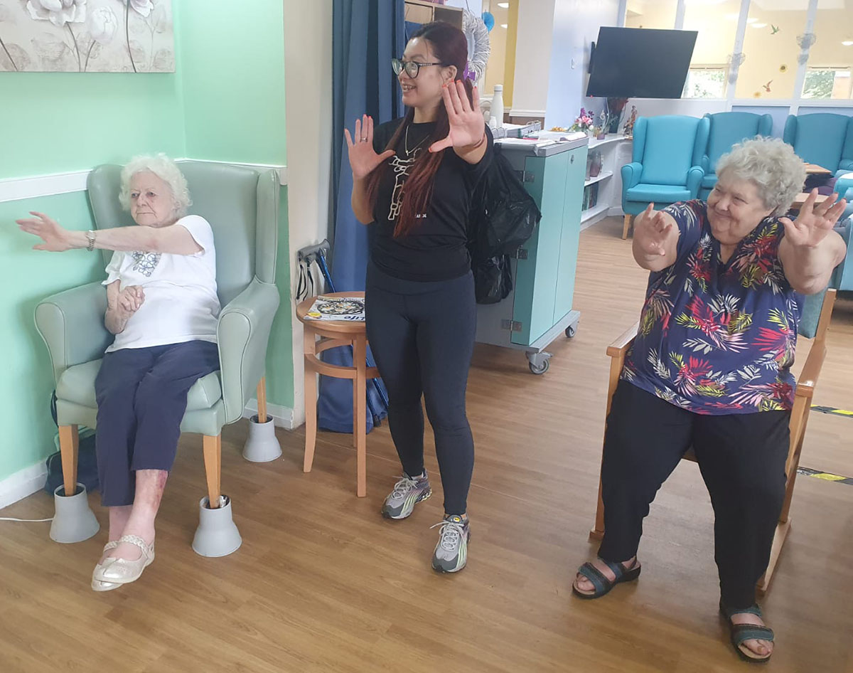Keeping fit and flexible at Sonya Lodge Residential Care Home