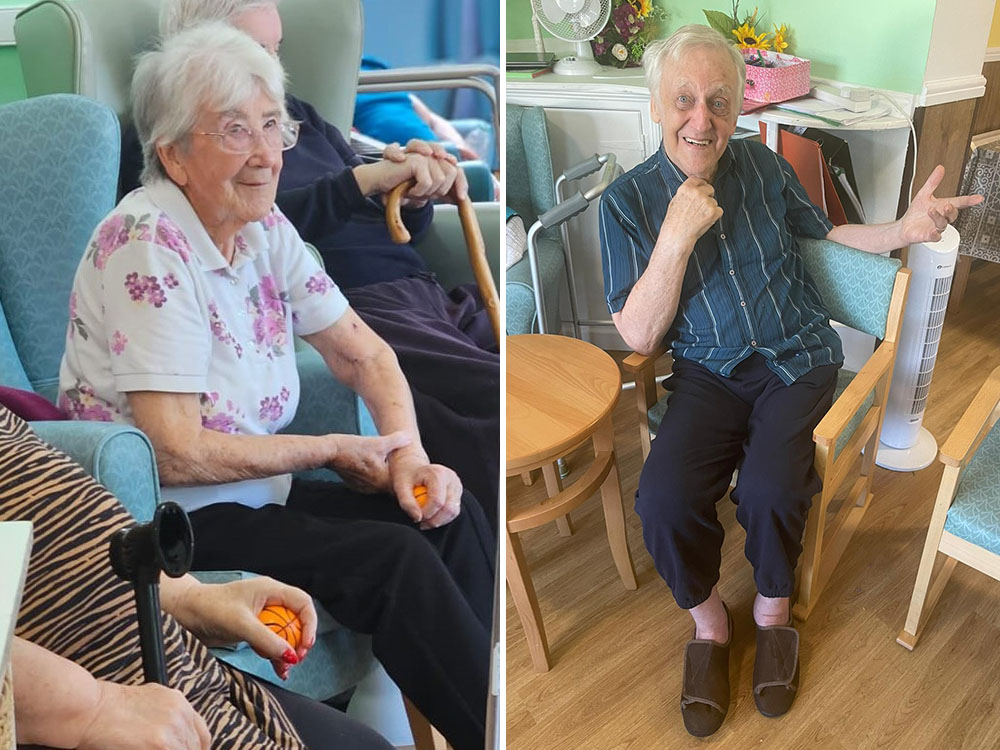  Sonya Lodge Residential Care Home residents enjoying seated exercises