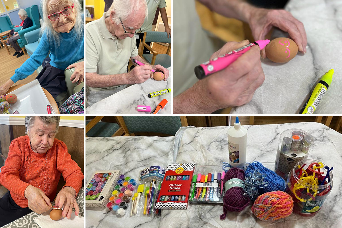 World Egg Day arts and crafts at Sonya Lodge Residential Care Home