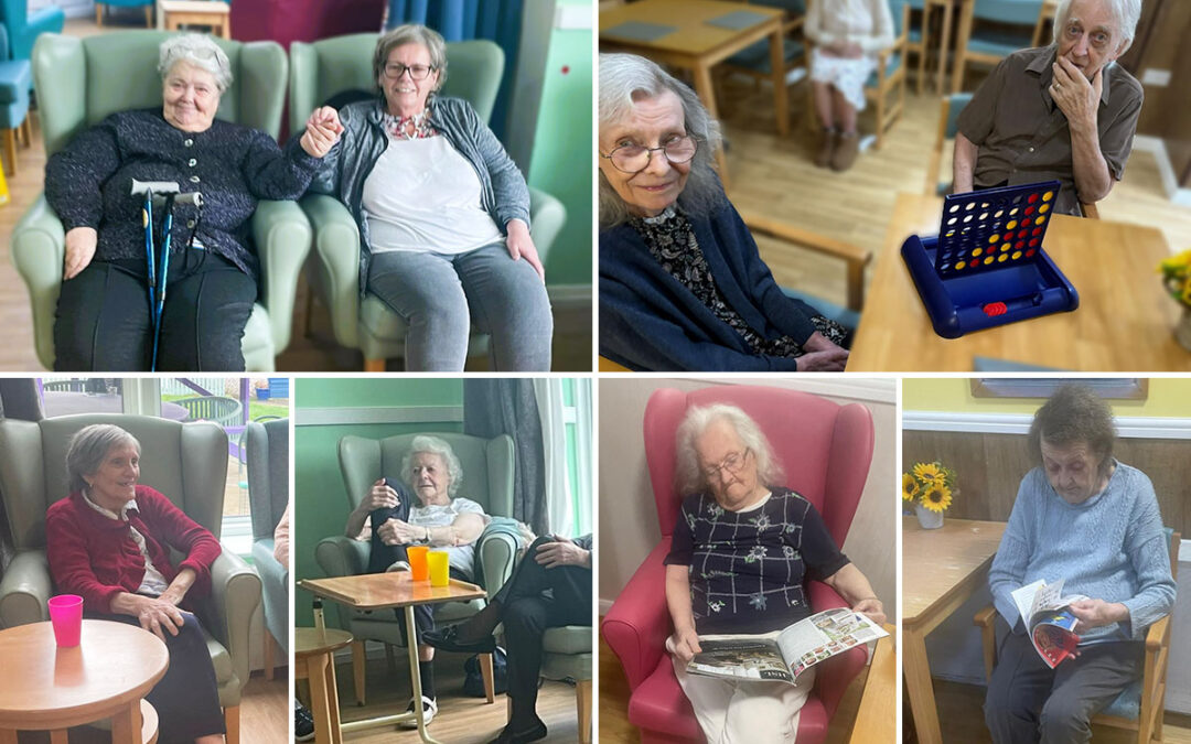 Chair fitness and relaxing pastimes at Sonya Lodge Residential Care Home