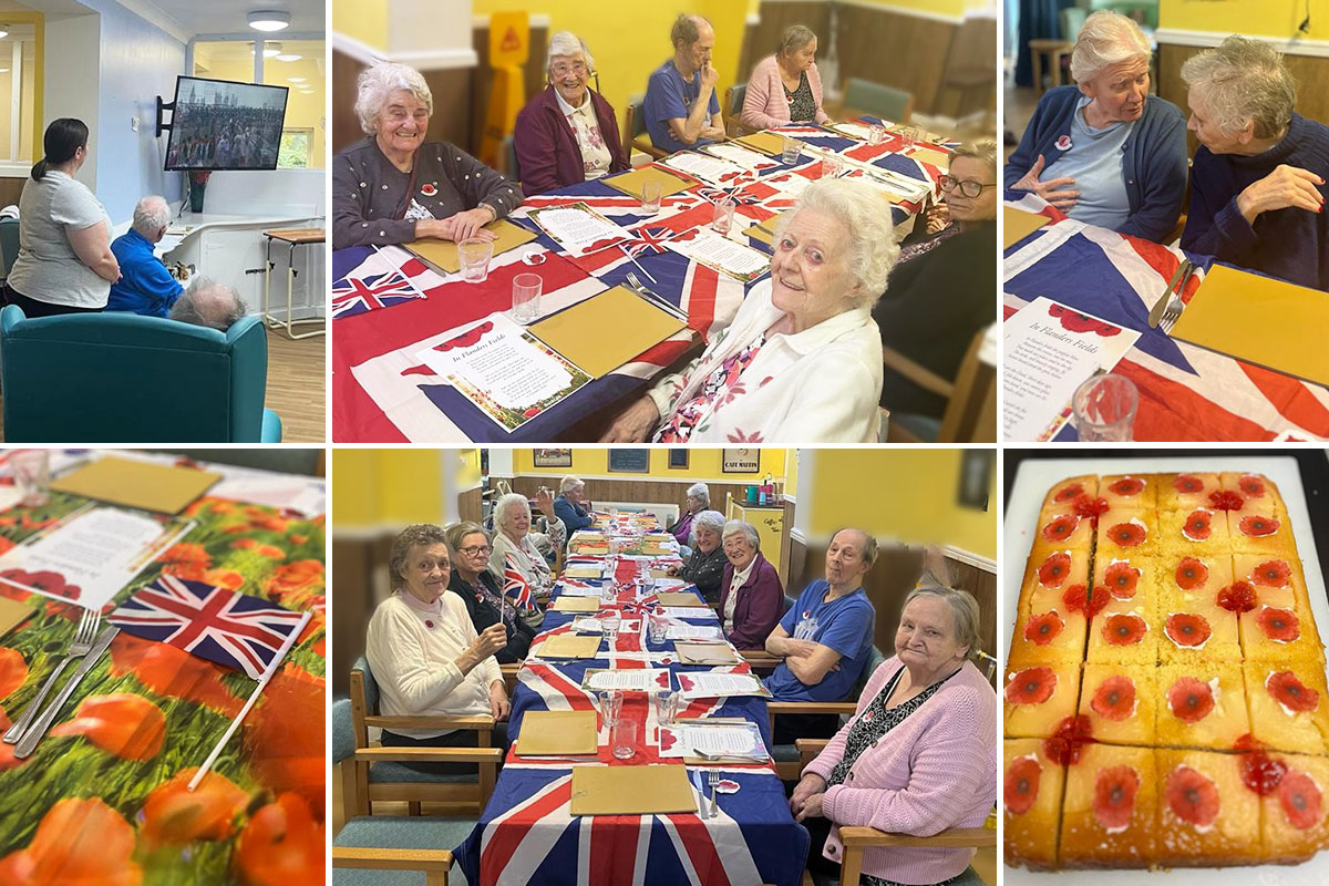 Remembrance Sunday celebrations and poppies at Sonya Lodge Residential Care Home
