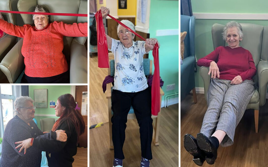 Chair fitness with music at Sonya Lodge Residential Care Home