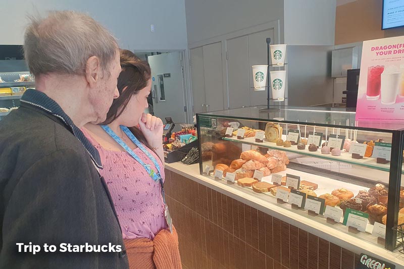 Sonya Lodge outing to Farmers Market and Starbucks Sonya Lodge outing to Farmers Market and Starbucks