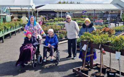 Sonya Lodge Residential Care Home residents enjoying a garden centre trip