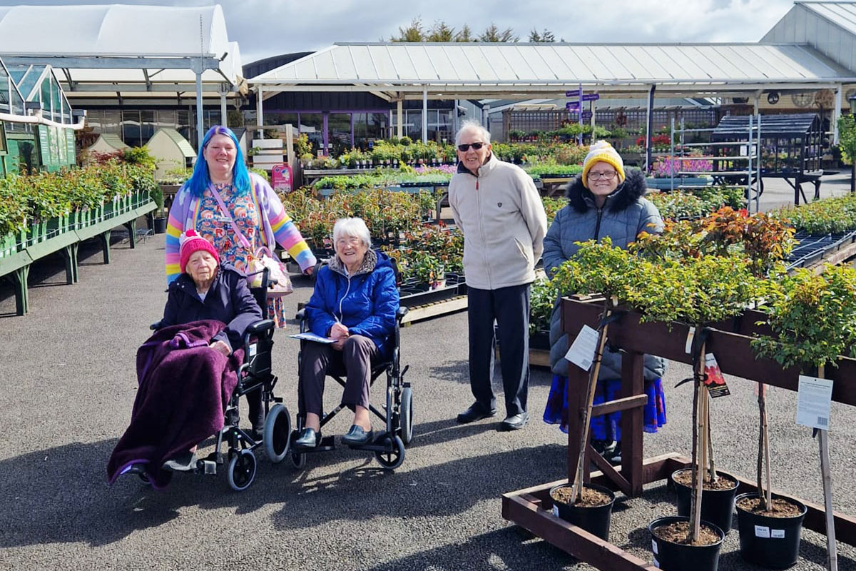Sonya Lodge Residential Care Home residents enjoy a garden centre trip