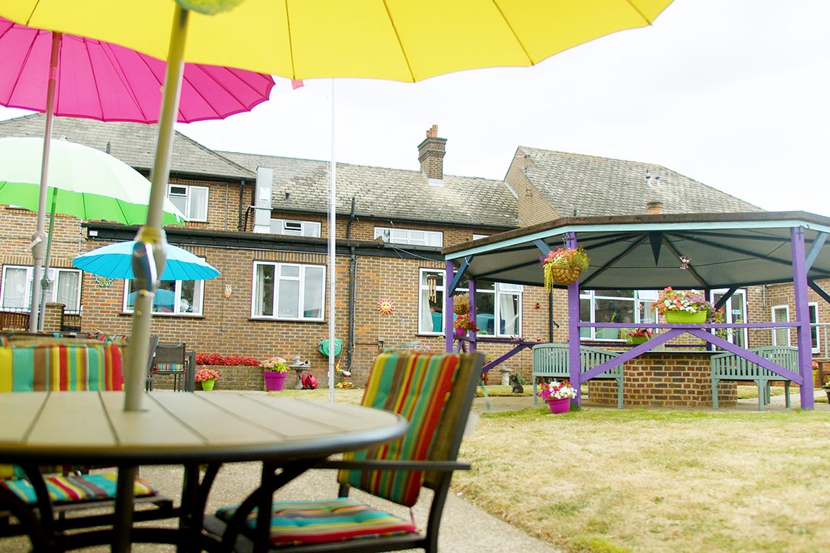 The back garden at Sonya Lodge Residential Care Home
