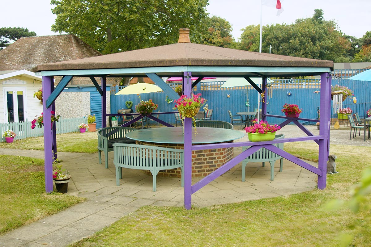 The back garden at Sonya Lodge Residential Care Home