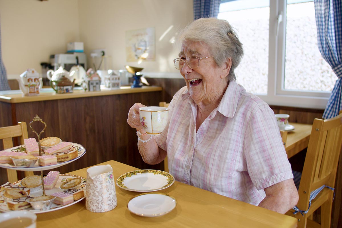 Residents in the Forget Me Not Tea Room at Sonya Lodge Residential Care Home