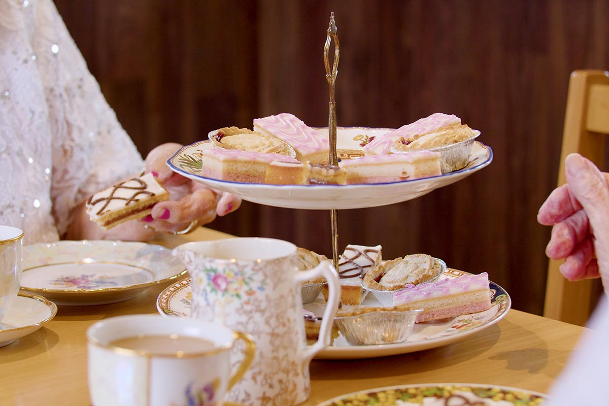 Residents in the Forget Me Not Tea Room at Sonya Lodge Residential Care Home